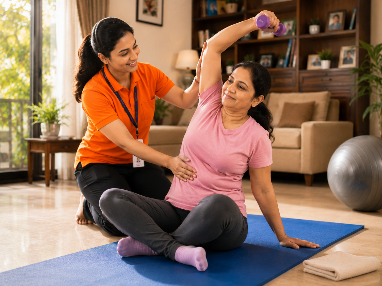Occupational therapist conducting rehabilitation
